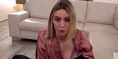 The devious moneylender coaxes the woman into sex