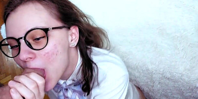 Please Cum on my Face and Glasses Russian GF