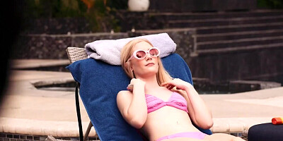 The rich blonde woman hired a black man for sex