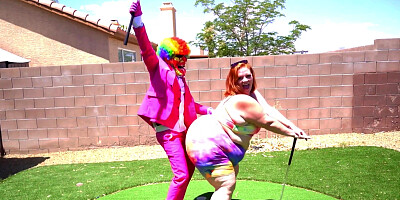 Julie Ginger In Gibby The Clown Fucks At The Garden