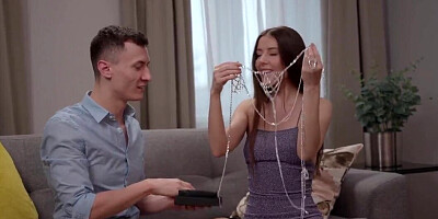 Serious penetration for a skinny brunette by a big prick