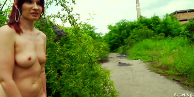 Hot Woman Walking Naked On The Old Plant - Jeny Smith