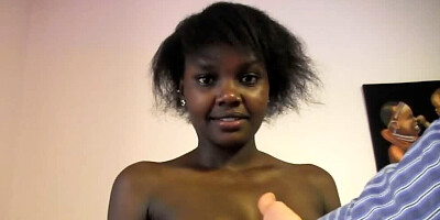 Cute Black 18 Year Old Hard White Cock Fuck in Fake Job Casting