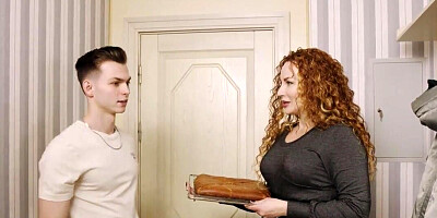 Redhaired whore Tanya Foxxx seducing a younger man