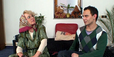 Mature blonde woman having sex with a hung pervert