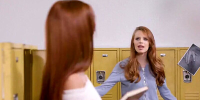 Lesbian redheads are enjoying hot loving in a classroom