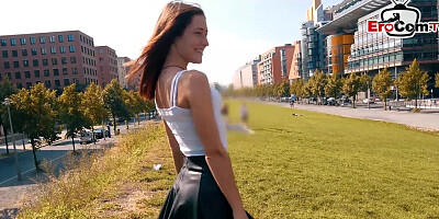 Stupid german guy meet cute student tourist teen on street