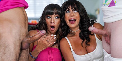 Brunette dirt with nice Kiki Klout and Sasha Pearl from Mom Swap