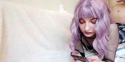 Fucked cute Egirl and cum on her face and tits