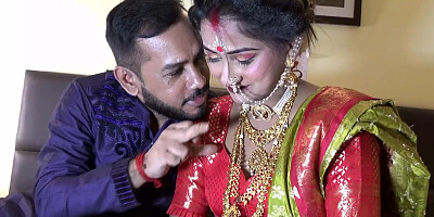 Newly Married Indian Girl Sudipa Hardcore Honeymoon First night sex and creampie - Hindi Audio