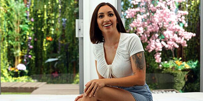 Interracial hard sex in the doggy style with a sweet brunette Blaire