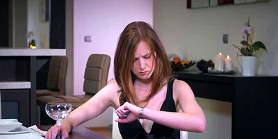 Cute redhead Linda Sweet is fingering her shaved pussy