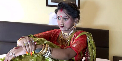 Amateur couple are having wild fun on the honeymoon