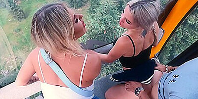 Amateur Risky Public Foursome In Skilift In Poland With Friendly Couple P2