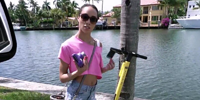 Exotic hottie Alexis Tae is picked up and fucked on the bus