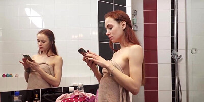 The tight pussy of Red Madness gaped by a stiff BWC