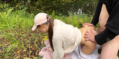 Showed Her A Big Mushroom In The Forest