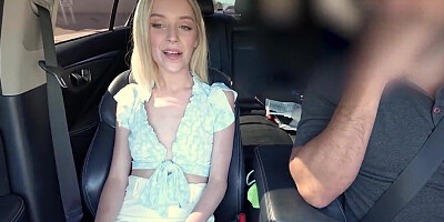 Petite blonde is picked up and used on the casting couch