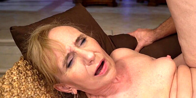 Sexy granny drilled by big white dick in wet pussy hole