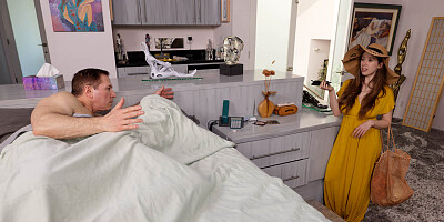 Blonde chick seduces a lucky plumber and fucks with him