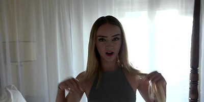 Maria Kazi sucks cock and mounts it while riding in POV