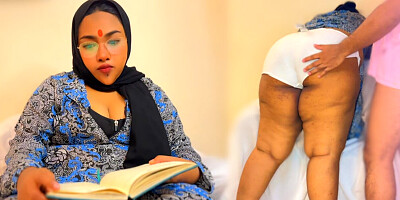When Beautiful 45yo Egypt Hijab Aunty Reading a Book, Then 18yo Neighbor Fucks her (Big Boobs & Huge Ass MILF Arab Sex)
