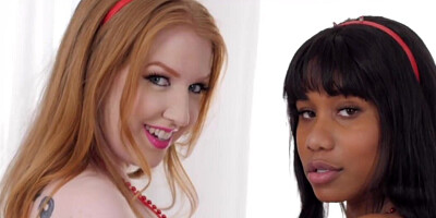 Two avid cocksuckers doing their best with a hot dong