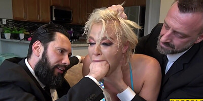 Busty Blonde Gets Holes Fucked