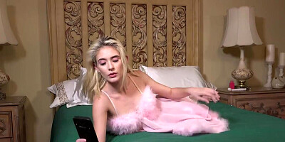 Huge toy is going to pleasure a seductive blondie here