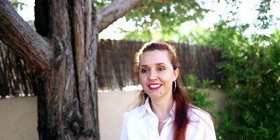 A redheaded nurse takes a break to join the porn biz