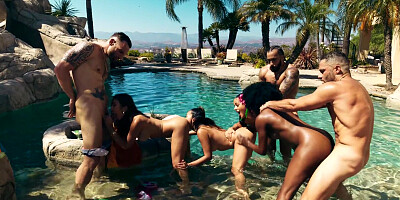 Really nice outdoor orgy with wild sluts