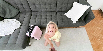 Cheerful blonde Missy Luv invites Shrima Malati for a threesome