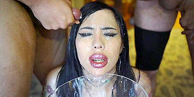 Gangbang Bukkake & Gokkun Bimbo Jasmine Dark