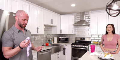 Bald stud fucking the pale thick brunette Jasmine Wilde