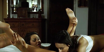 Seductive flirting fills the brunette lesbians with pussy and ass eating cravings