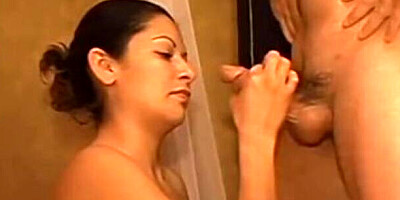 Unimaginable side piece at latina handjob action