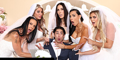 ADULT TIME - Big Titty MILF Brides Discipline Big Dick Wedding Planner With INSANE REVERSE GANGBANG!