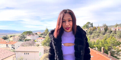 Reyna in her first amateur porn casting with a BWC