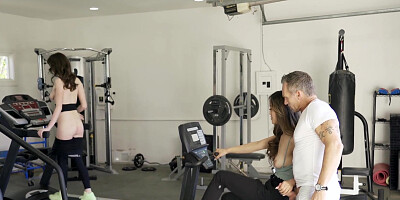 Passionate threesome with young brunettes Alexia Anders and Mila Taylor