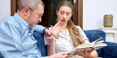 Private teacher helps cutie to study German
