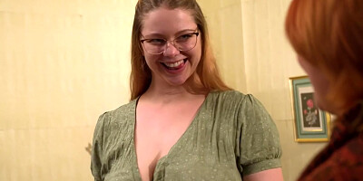 Huge Titted Redhead And Blonde Lick Each Others Pink Pussy