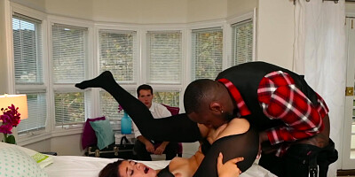 Fuck for teen babe Izzy Bell in front of cuckold husband