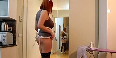 Busty star Alexsis Faye as HouseWife t her huge boobs on glass