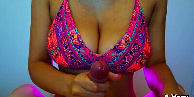 Titfuck in a bikini until cumshot - A Very Milky Way