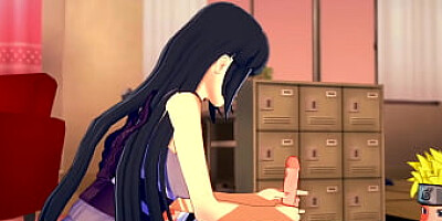 Naruto Hentai - Naruto x Hinata. Handjob, Boobjob & Fuck with cum inside - Animation 3D porn