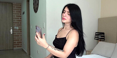 Indian cutie playing with the uncircumcised penis