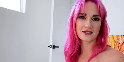 Curvy girl spreads legs and gets a hard cock in POV video