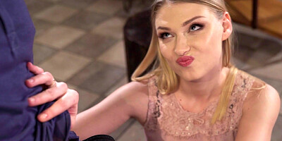 Sex on a chair with babe Lucy Heart and load on face