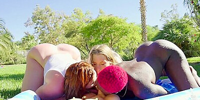 Alluring Lezzie Abigaiil Morris Interracial 3some Po