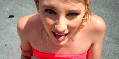 Good blonde girl is willing to fuck in public